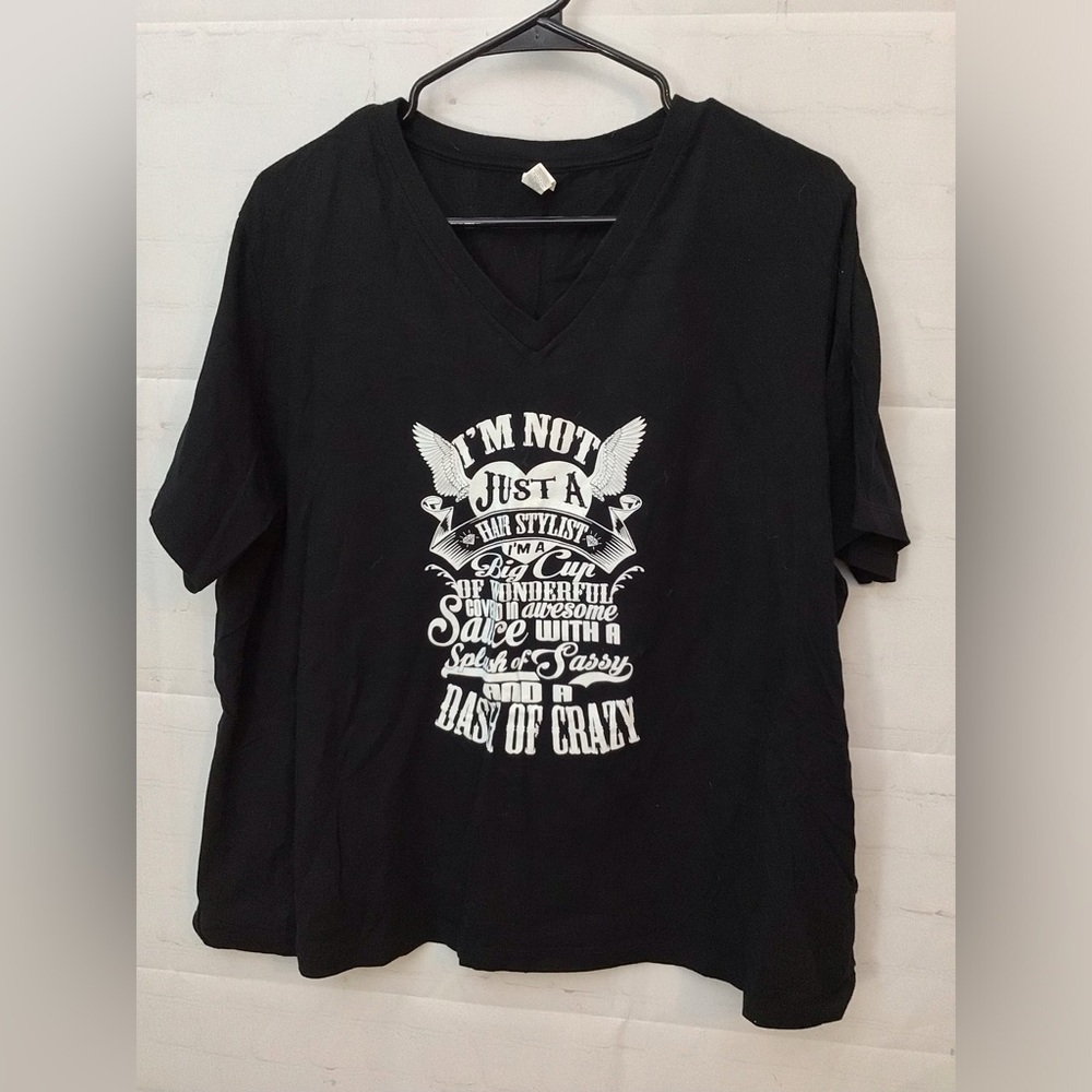 2xl ladies Hairstylist T shirt black (0143)